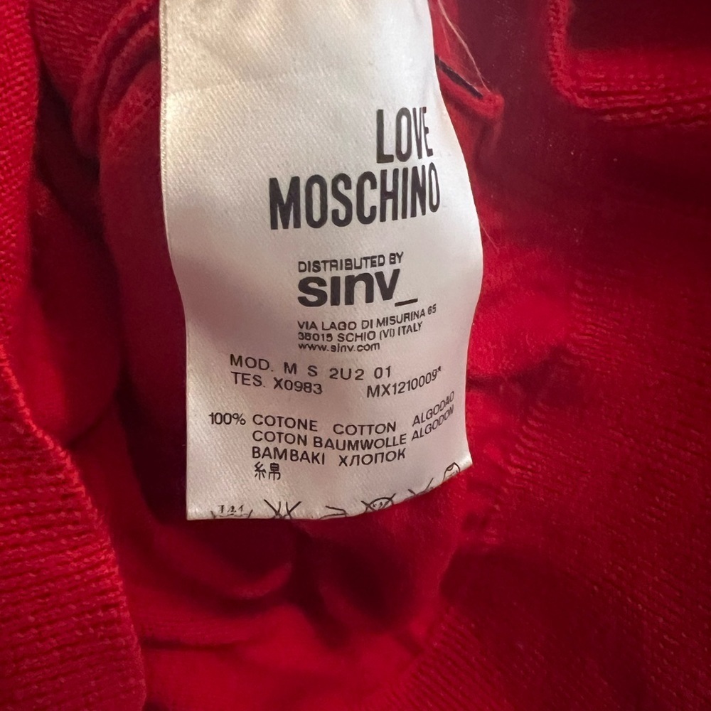Love Moschino Bold Red Crewneck Sweater valentines - Picture 3 of 5